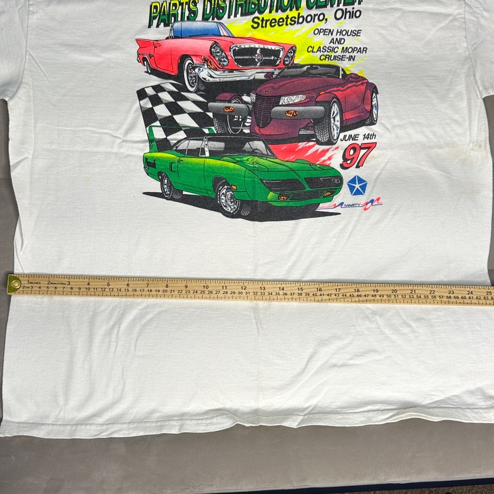 Lee XXL Single Stitch Vintage “Team Mopar” White Car Graphic‎ Men's T-Shirt 1997 - Picture 8 of 10
